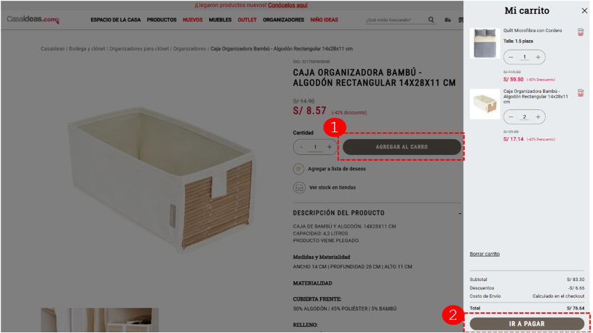 Cerrar pedido