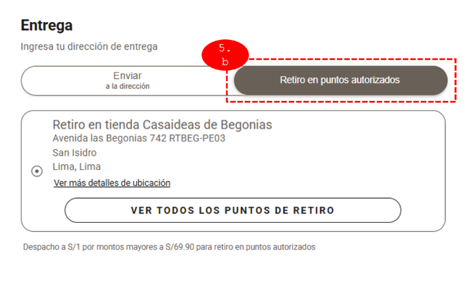 Retiro en tienda